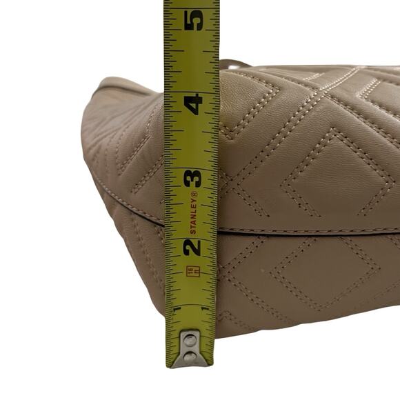 Tory Burch Fleming Quilted Large Soft Leather Tote Bag in Pale Pink Chain Straps - Picture 16 of 16